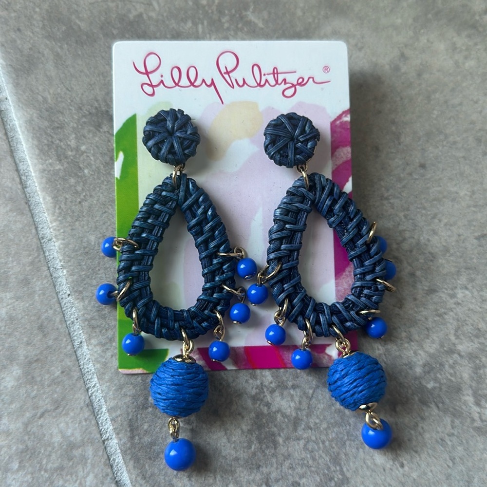 NWT Lilly Pulitzer Raffia Earrings